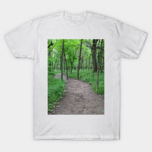 Green Hiking Trail in the Spring Photographic Image T-Shirt